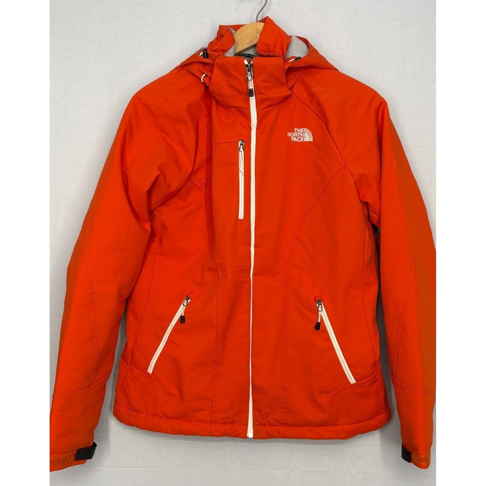 The North Face Primaloft Hooded Jacket Womens Vibrant Orange Full-Zip Outdoor M